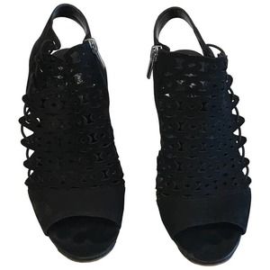 Vince Camuto Black Leather Womens Emberla Cage Sandals Size 9M
